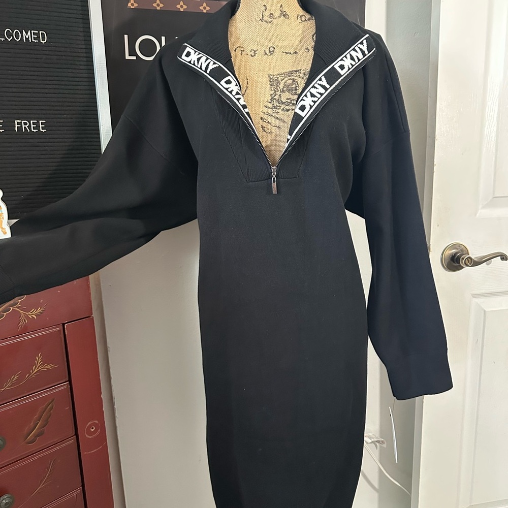 🆕DKNY Black/White Sweater Dress - Picture 9 of 17
